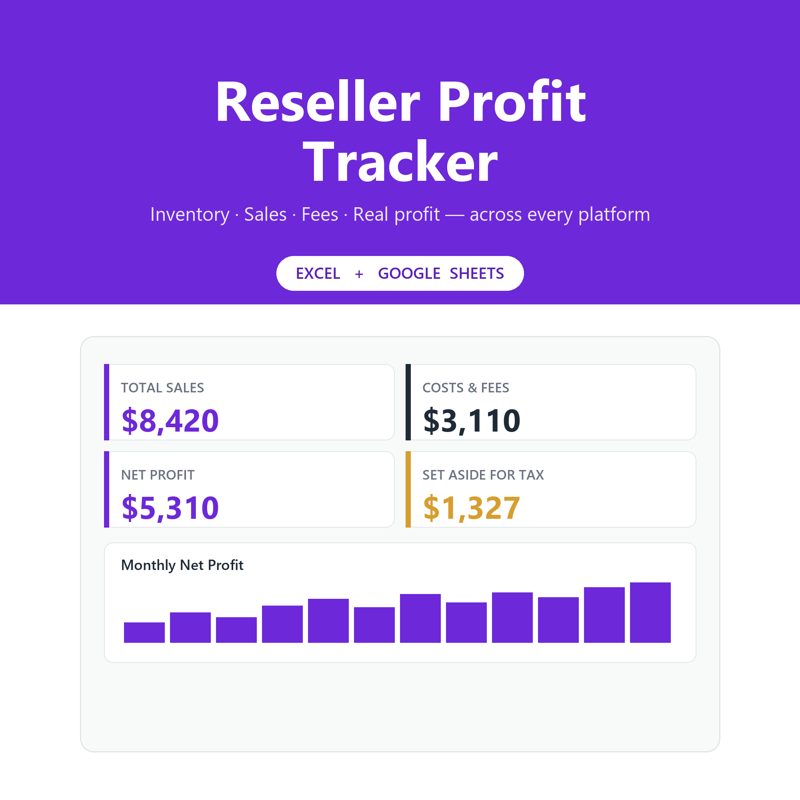 Reseller Bookkeeping and Profit Tracker